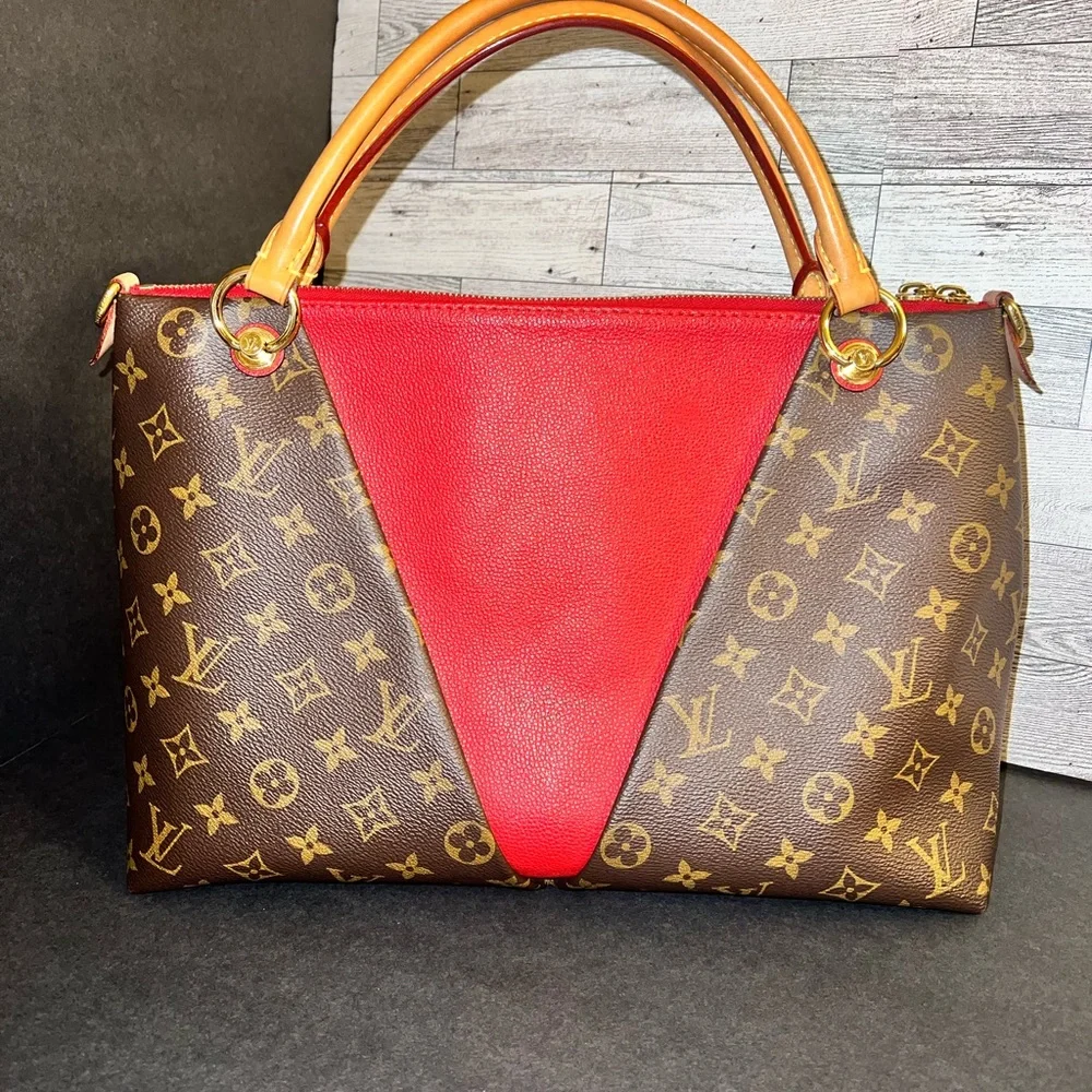 Louis Vuitton | Bags | Louis Vuitton Monogram V Tote Mm Cherry Red